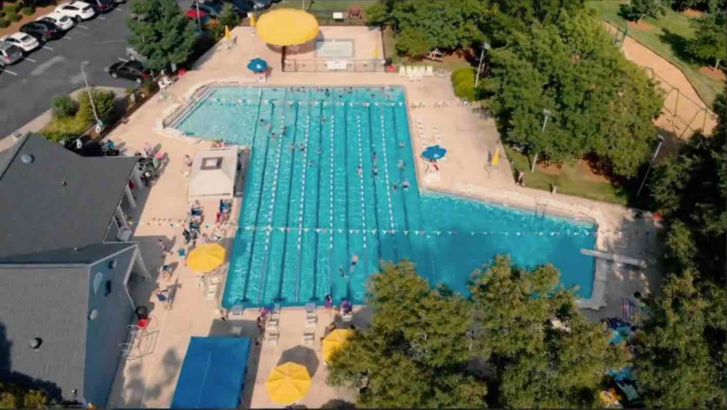 aerial view of pool